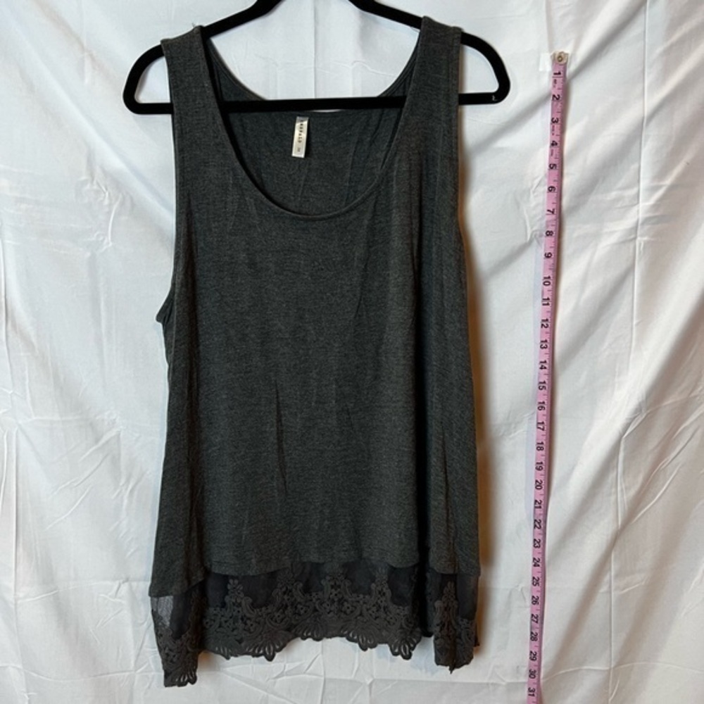 Emerald Women’s Plus Size Tank Top with Lace Trim 3X